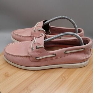 SPERRY Shoes Mens 8.5 Pink Leather Comfort Boat Pride‎ STS19599 Flaw